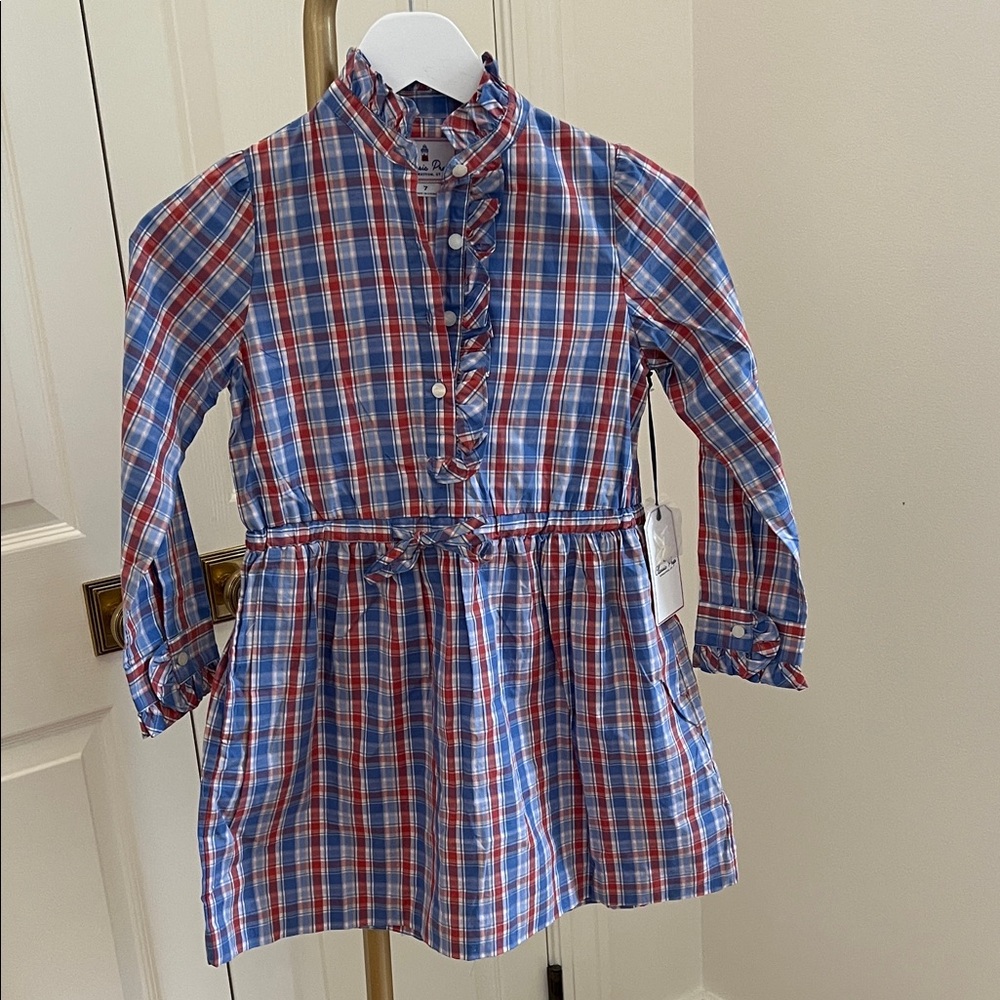 NWT Classic Prep Blue and Red Plaid Button Down Shirt